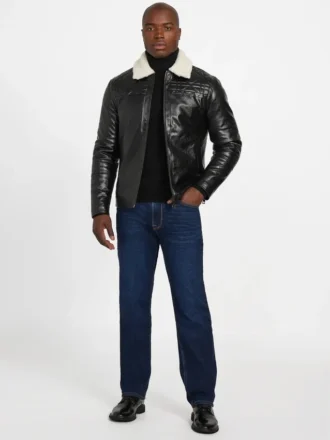 Jacke aus Kunstleder mit Steppmuster